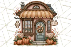 Autumn Critter Town Clipart PNG, Fall Cottage Animal Town Product Image 5