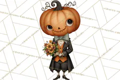 Vintage Halloween Clipart PNG, Halloween Retro Characters Product Image 5