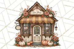 Autumn Critter Town Clipart PNG, Fall Cottage Animal Town Product Image 2