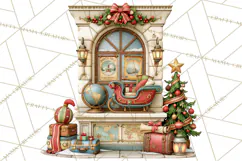 Santa's Travel Agency Christmas Clipart PNG Product Image 3