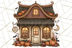 Halloween Critter Town Clipart PNG, Spooky Cottage Animals Product Image 3