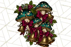 Gothic Christmas Mushrooms PNG, Christmas Florals Product Image 2