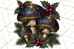 Gothic Christmas Mushrooms PNG, Christmas Florals Product Image 3