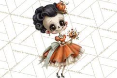 Vintage Halloween Clipart PNG, Halloween Retro Characters Product Image 3
