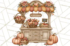 Autumn Critter Town Clipart PNG, Fall Cottage Animal Town Product Image 4