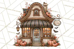 Halloween Critter Town Clipart PNG, Spooky Cottage Animals Product Image 4