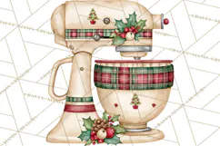 Vintage Christmas Kitchen Clipart PNG Product Image 5