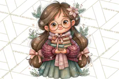 Christmas Village Clipart PNG, Winter Holiday Cottage Town Product Image 5