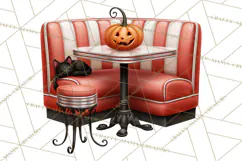 1950s Vintage Halloween Clipart Retro Soda Fountain Clip Art Product Image 5