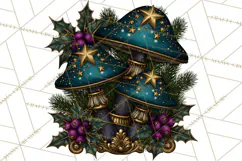 Gothic Christmas Mushrooms PNG, Christmas Florals Product Image 4