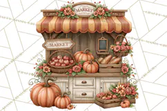 Autumn Critter Town Clipart PNG, Fall Cottage Animal Town Product Image 5