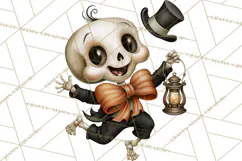 Vintage Halloween Clipart PNG, Halloween Retro Characters Product Image 4