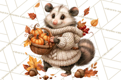 Autumn Critters PNG Cute Woodland Clipart Product Image 5