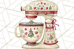 Vintage Christmas Kitchen Clipart PNG Product Image 5
