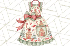 Vintage Christmas Kitchen Clipart PNG Product Image 2