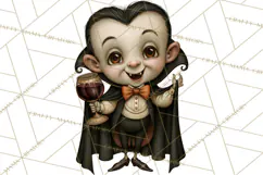 Vintage Halloween Clipart PNG, Halloween Retro Characters Product Image 2