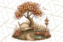 Autumn Critter Town Clipart PNG, Fall Cottage Animal Town Product Image 3