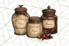 Vintage Farmhouse Kitchen Clipart PNG Product Image 3