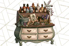 Vintage Apothecary World PNG Product Image 4