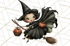 Vintage Halloween Clipart PNG, Halloween Retro Characters Product Image 3
