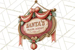 Santa's Travel Agency Christmas Clipart PNG Product Image 4