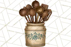 Vintage Farmhouse Kitchen Clipart PNG Product Image 4