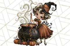 Vintage Halloween Clipart PNG, Halloween Retro Characters Product Image 4