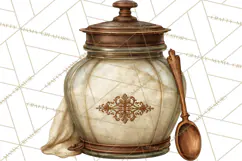 Vintage Farmhouse Kitchen Clipart PNG Product Image 5