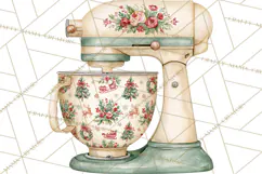 Vintage Christmas Kitchen Clipart PNG Product Image 5