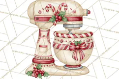 Vintage Christmas Kitchen Clipart PNG Product Image 3