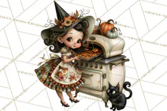 Vintage Halloween Clipart PNG, Halloween Retro Characters Product Image 2