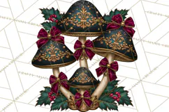 Gothic Christmas Mushrooms PNG, Christmas Florals Product Image 2