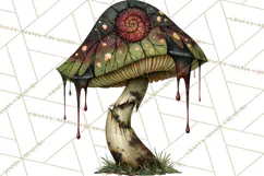 Spooky Halloween Mushrooms PNG, Fall Mushroom Fungus Product Image 4