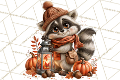 Autumn Critters PNG Cute Woodland Clipart Product Image 4