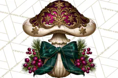 Gothic Christmas Mushrooms PNG, Christmas Florals Product Image 3