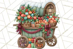 Christmas Village Clipart PNG, Winter Holiday Cottage Town Product Image 5