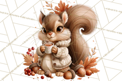 Autumn Critters PNG Cute Woodland Clipart Product Image 5