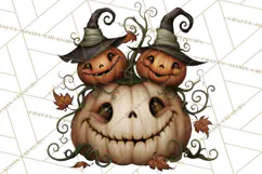 Vintage Halloween Clipart PNG, Halloween Retro Characters Product Image 4