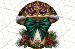 Gothic Christmas Mushrooms PNG, Christmas Florals Product Image 4