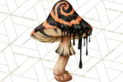 Spooky Halloween Mushrooms PNG, Fall Mushroom Fungus Product Image 2