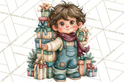 Christmas Village Clipart PNG, Winter Holiday Cottage Town Product Image 2
