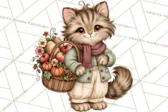 Autumn Critter Town Clipart PNG, Fall Cottage Animal Town Product Image 2