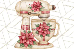 Vintage Christmas Kitchen Clipart PNG Product Image 3