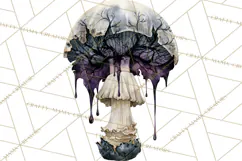Spooky Halloween Mushrooms PNG, Fall Mushroom Fungus Product Image 4