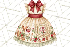 Vintage Christmas Kitchen Clipart PNG Product Image 4