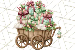 Christmas Village Clipart PNG, Winter Holiday Cottage Town Product Image 4