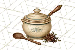 Vintage Farmhouse Kitchen Clipart PNG Product Image 4