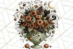 Vintage Halloween Clipart PNG, Halloween Retro Characters Product Image 4