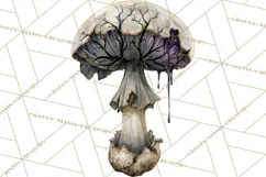 Spooky Halloween Mushrooms PNG, Fall Mushroom Fungus Product Image 5