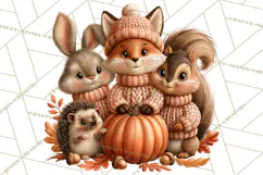 Autumn Critters PNG Cute Woodland Clipart Product Image 2